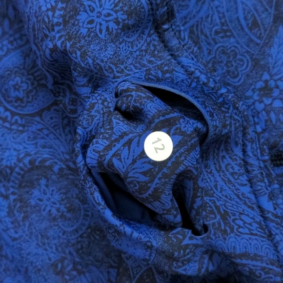 Pristine Lululemon Like Nothing Leggings Antique Sapphire Blue Paisley Size 12 - Picture 5 of 5